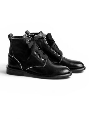 ZADIG & VOLTAIRE Laureen Roma Leather Studded Ankle‎ Boots